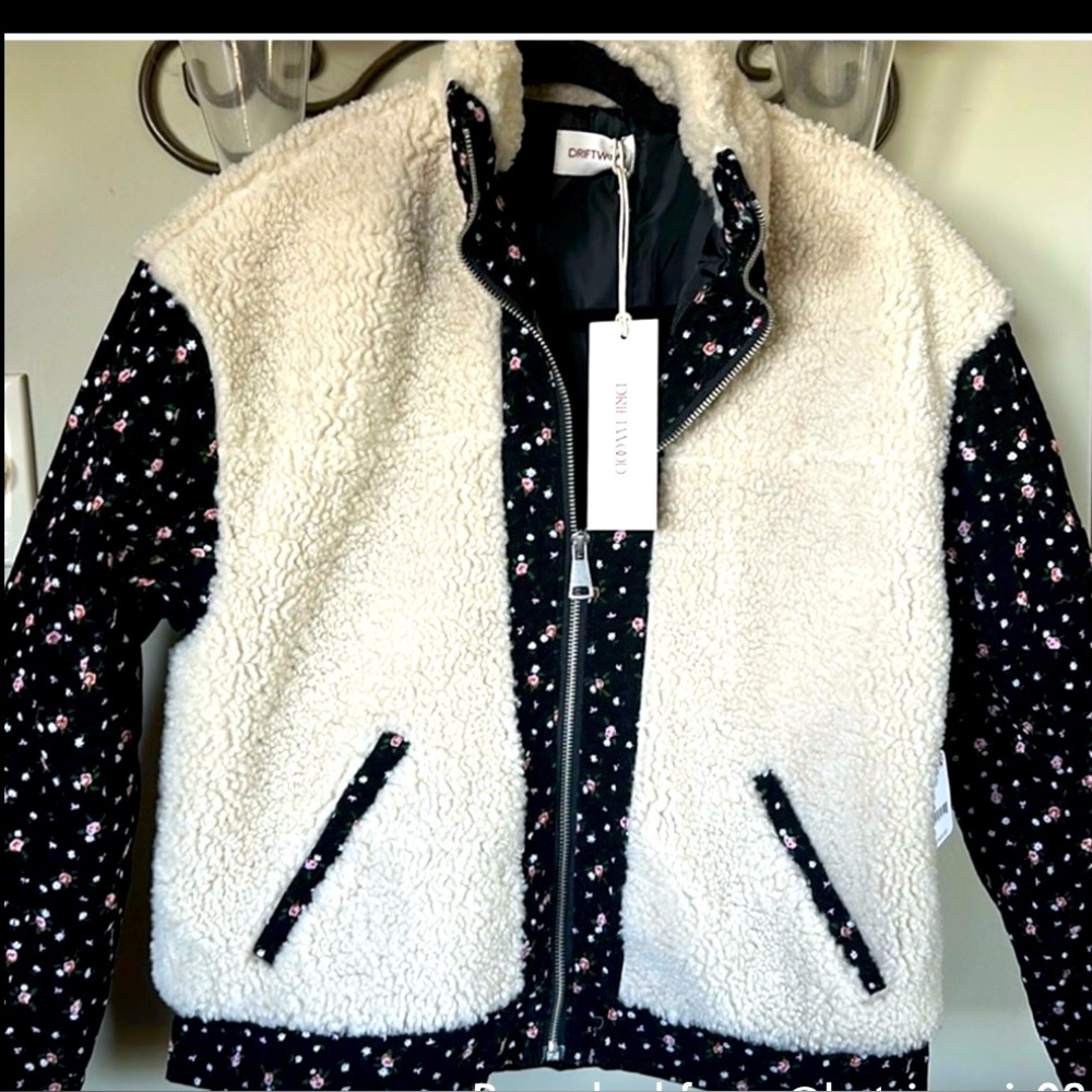 FREE PEOPLE NWT SHERPA & CORDUROY FLORAL JACKET XS/S